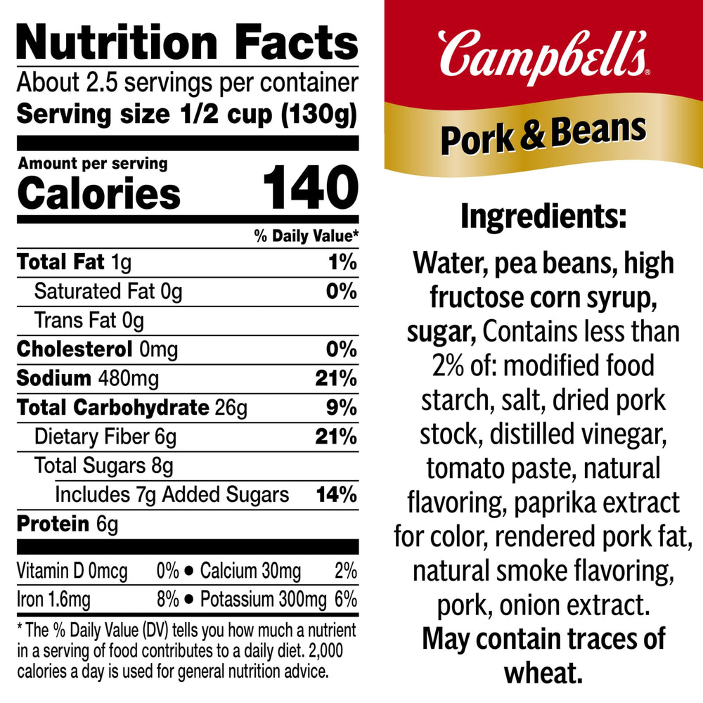 Campbell's open can showing beans and sauce for quick meal prep