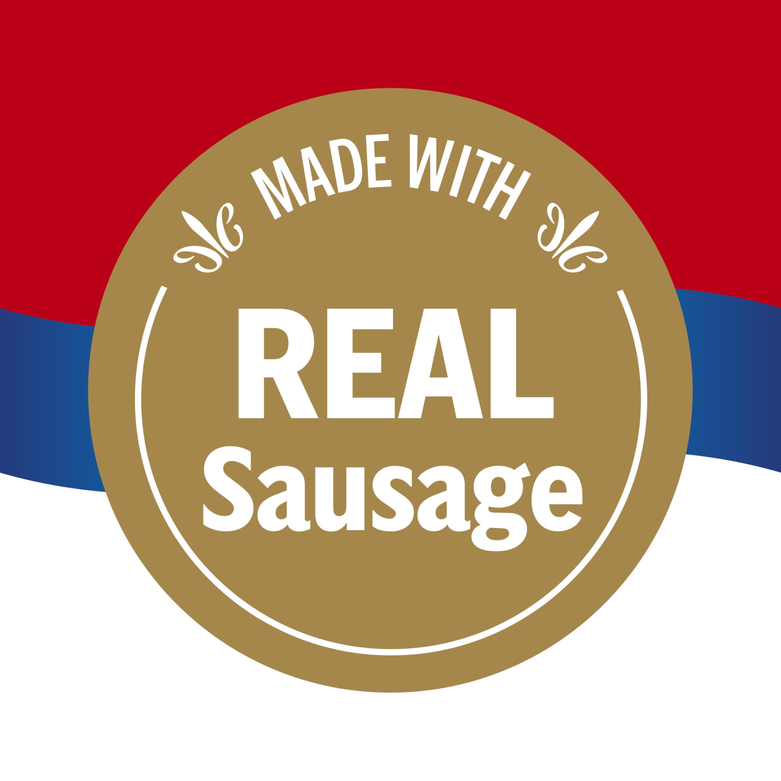 Campbell’s close-up of creamy gravy texture, shows real sausage pieces benefit