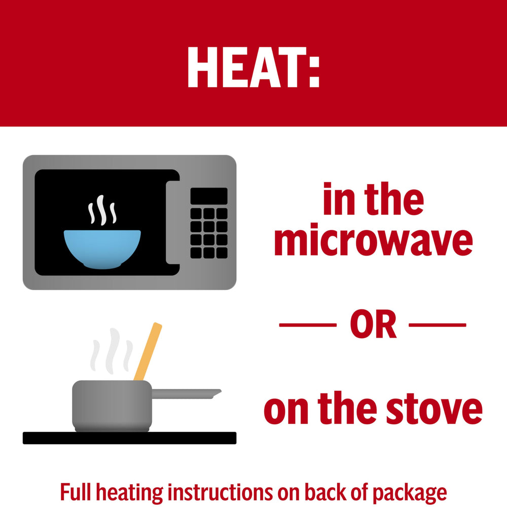 Campbell’s gravy heating in saucepan, fast stovetop preparation benefit