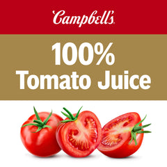 Opened Campbell's single 5.5 fl oz can ready to drink for portability