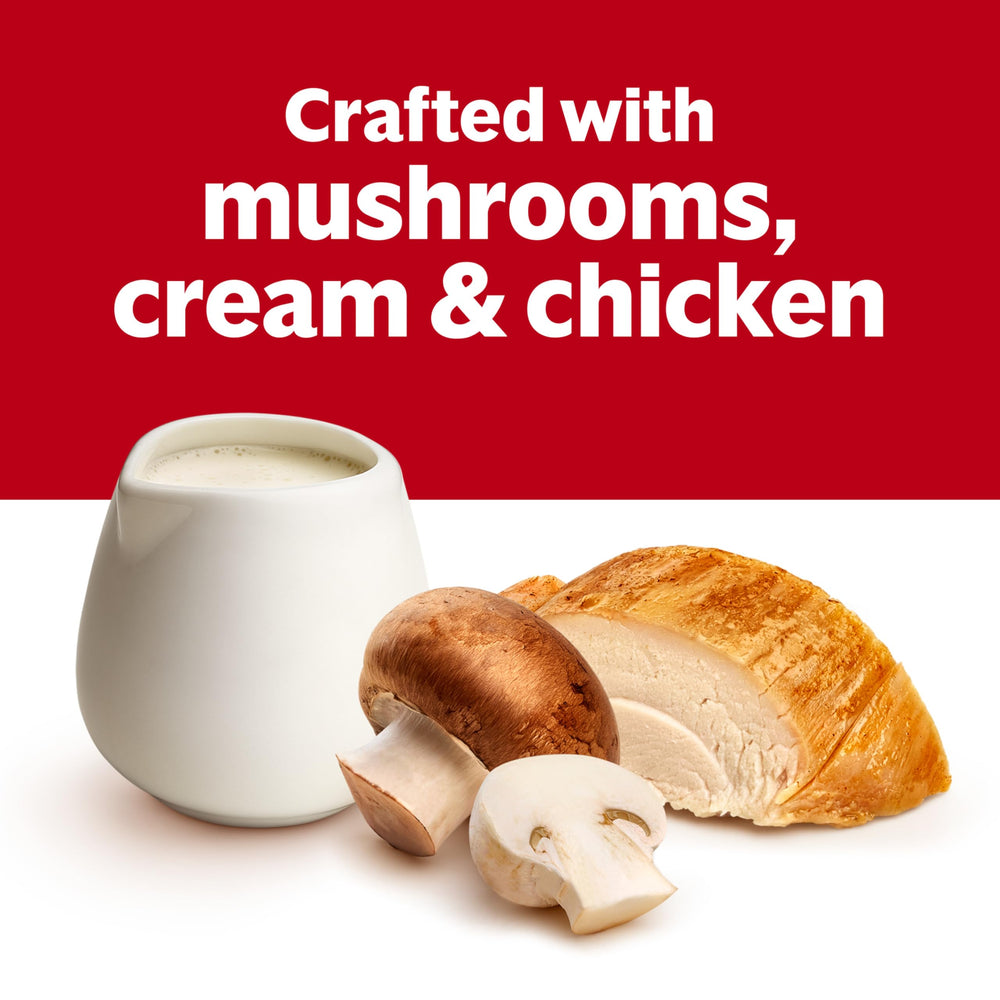 Campbell's soup poured over casserole to show recipe versatility benefit