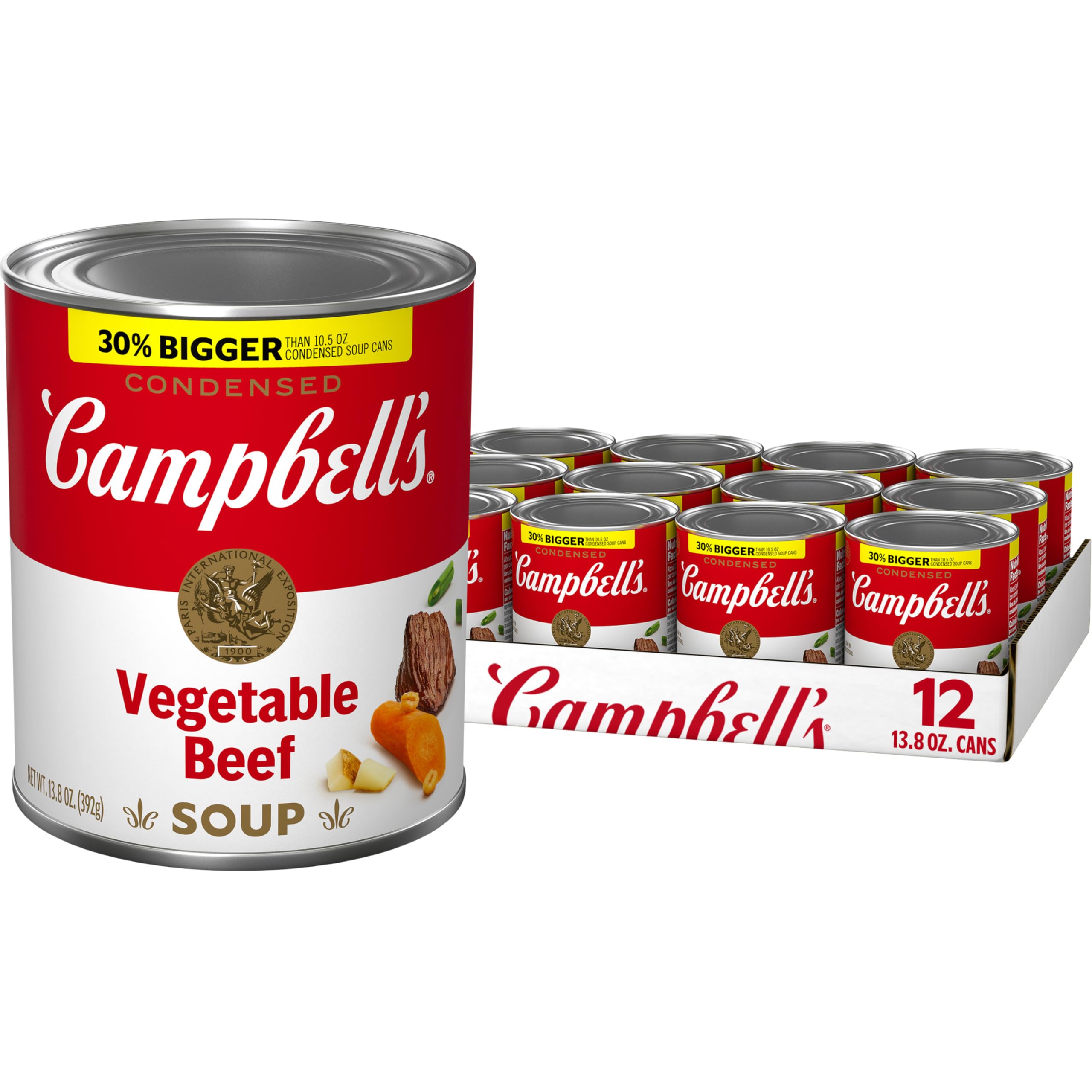 Campbell's front can view showing label and serving suggestion for quick meals