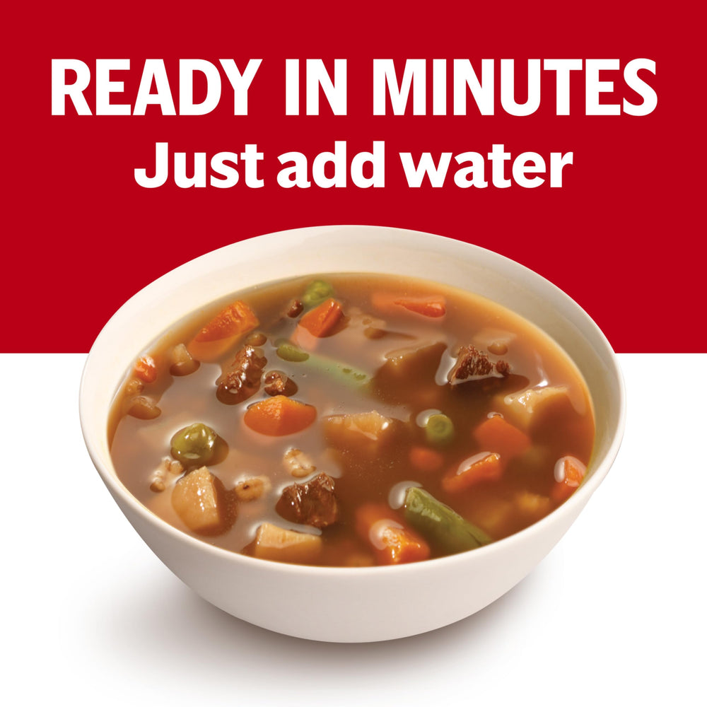 Campbell's condensed soup in saucepan being stirred for fast stovetop prep