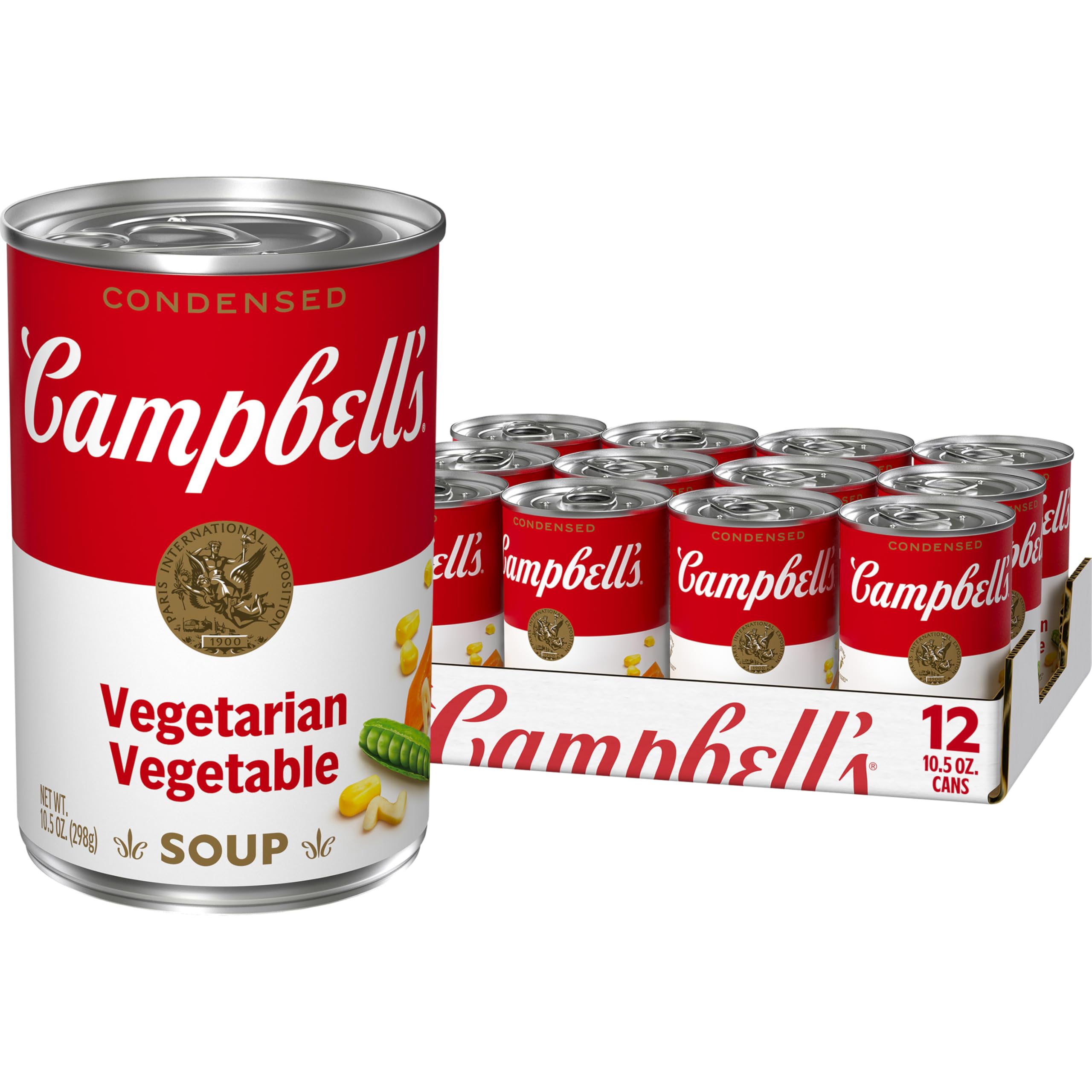 Campbell's front can view showing branding and convenient 12-pack benefit