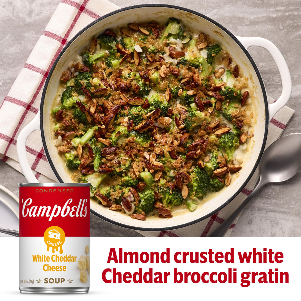 Campbell's stacked cans in pantry for long-term storage convenience