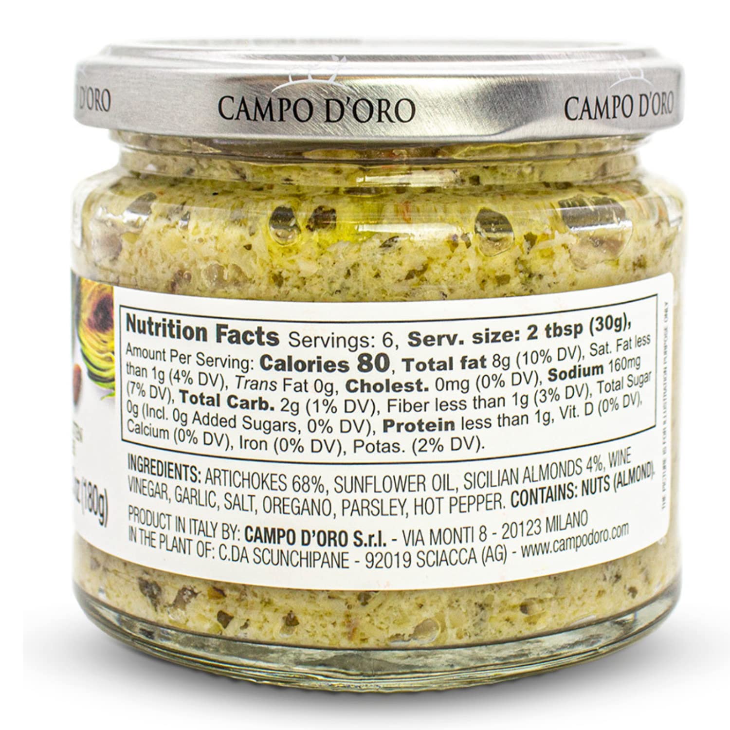 CAMPO D'ORO creamy artichoke dip close-up texture highlighting smooth spreadability