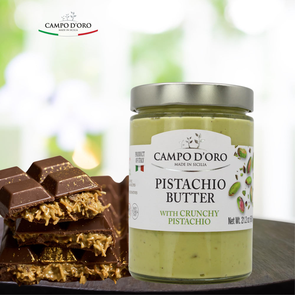 CAMPO D'ORO used as dessert topping on cake showing gourmet finishing touch