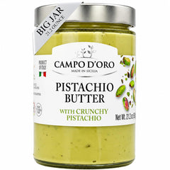 CAMPO D'ORO front jar showing branding and size, highlights premium Sicilian origin