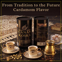Canan Koska coffee beans with cardamom seeds showcasing aromatic blend