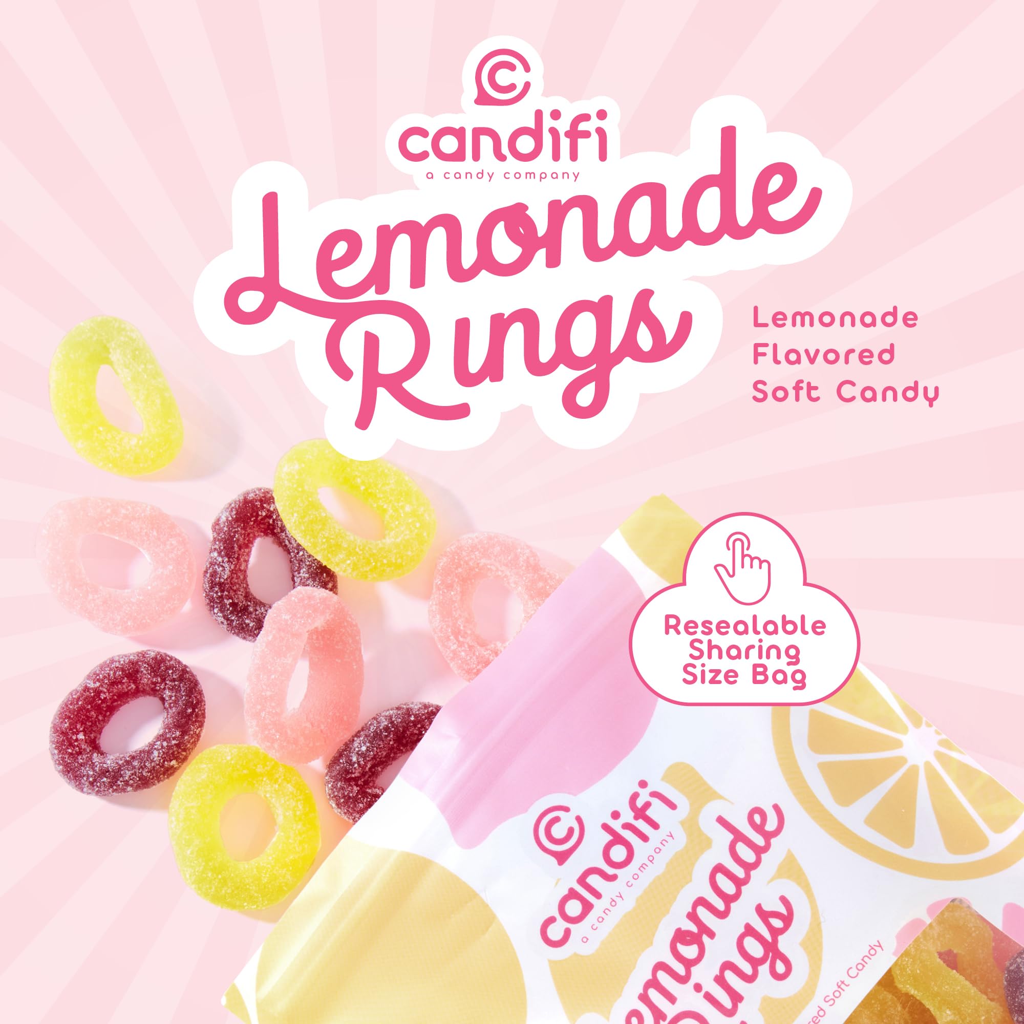 Candifi close-up of sugar-coated texture highlighting sour-sweet bite