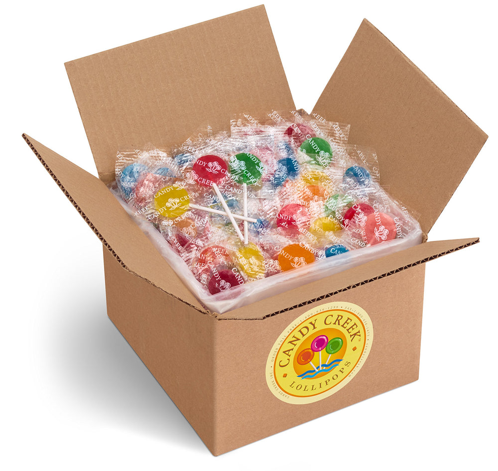 Candy Creek assorted lollipops spread showing colorful flavors and easy choice appeal
