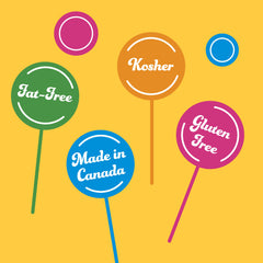 Candy Creek flavor variety display with nine fruit colors showcasing selection appeal