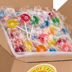 Candy Creek front box showing 230-count bulk packaging and flavor list benefit