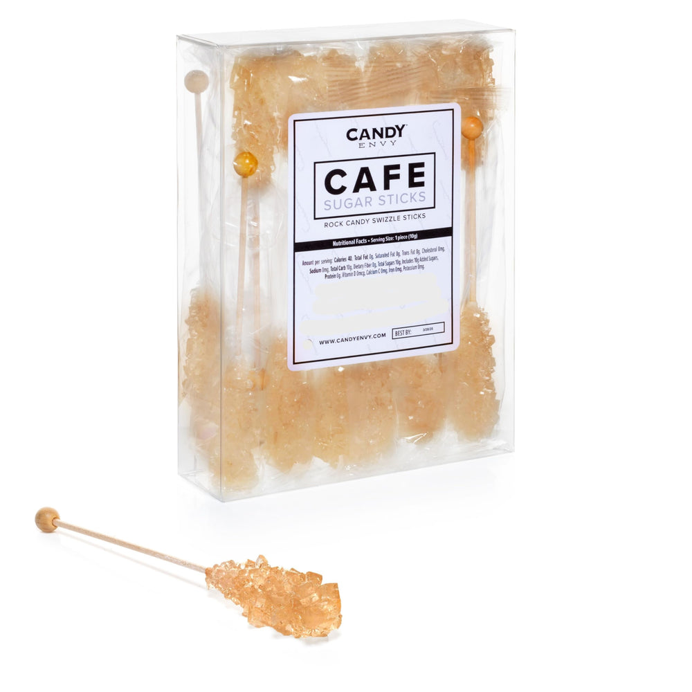 Candy Envy front packaging showing 18 individually wrapped amber sugar sticks and product name