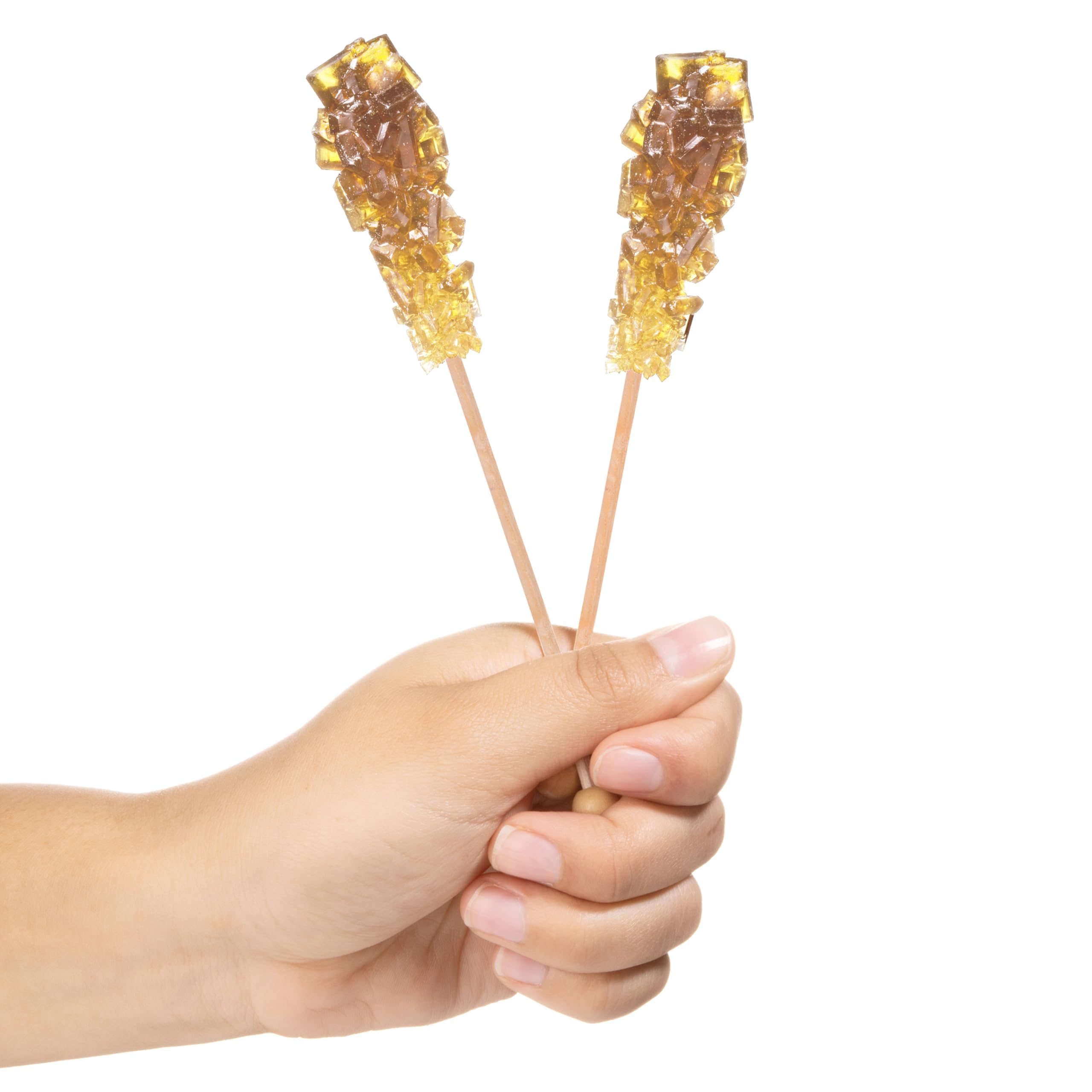 Candy Envy single amber café sugar stick unwrapped beside its wrapper, ready to stir