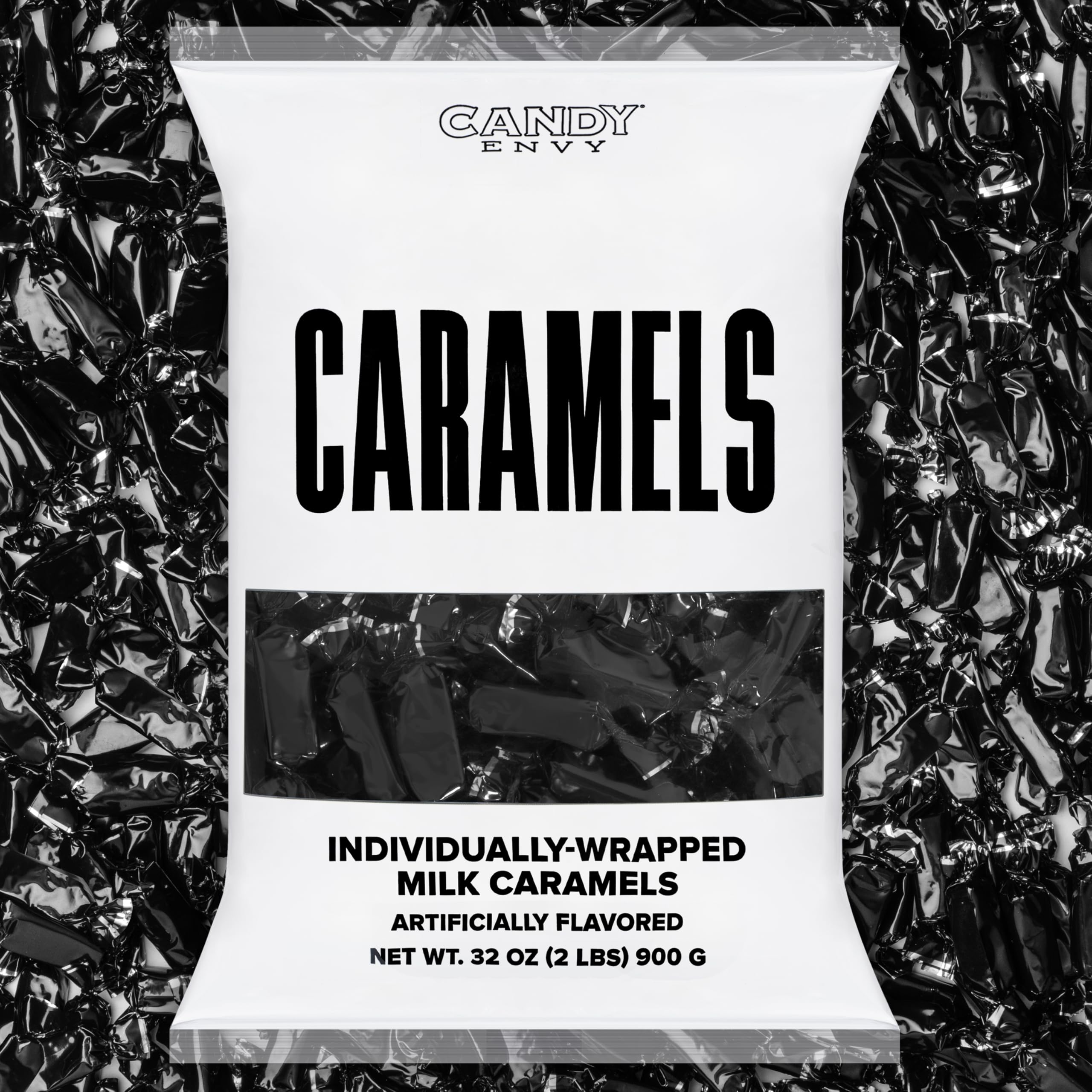 Candy Envy front packaging showing black wrapper and 2 lb bag, premium presentation
