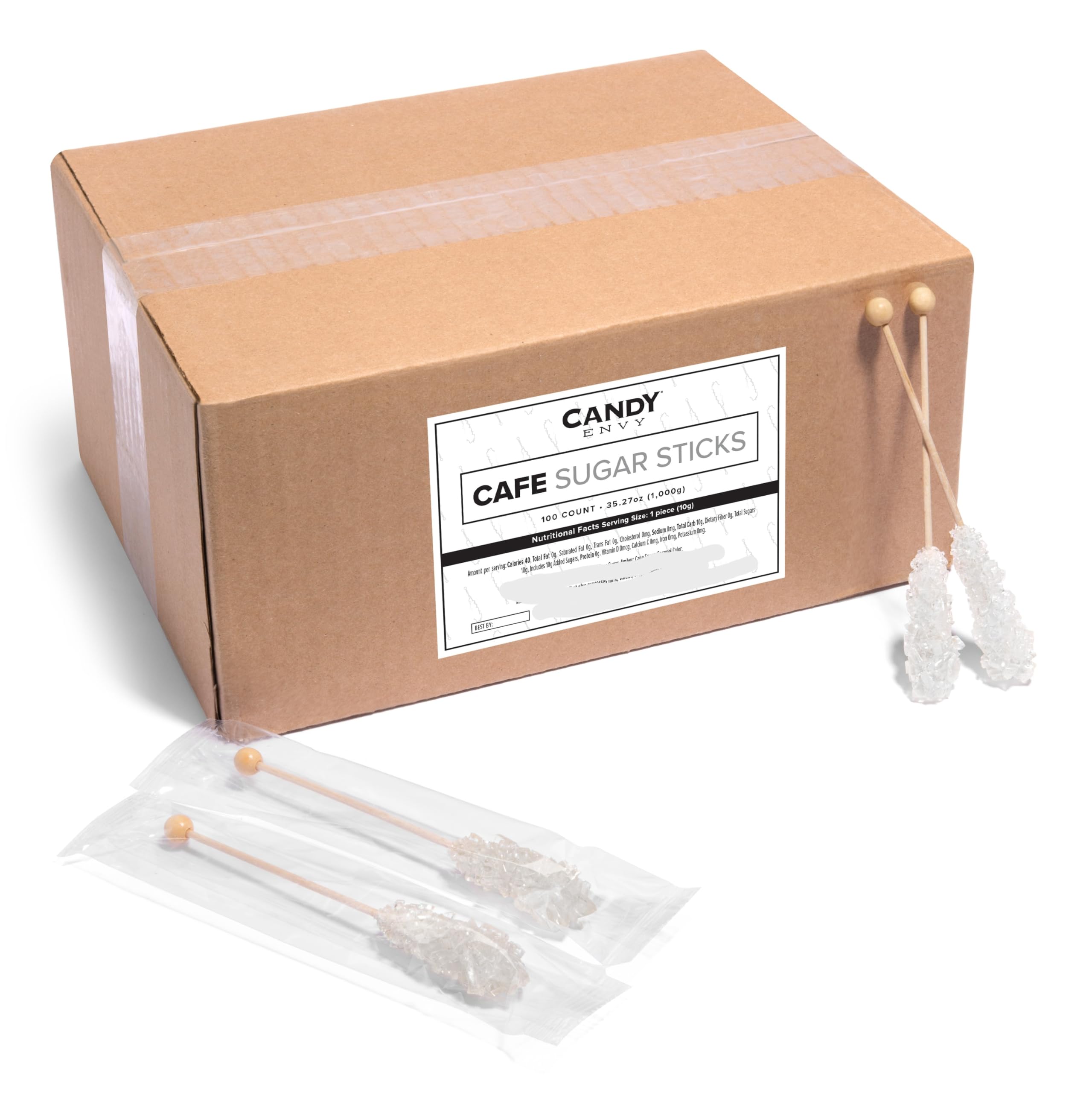 Candy Envy front packaging showing 100 wrapped sticks and tidy presentation benefit