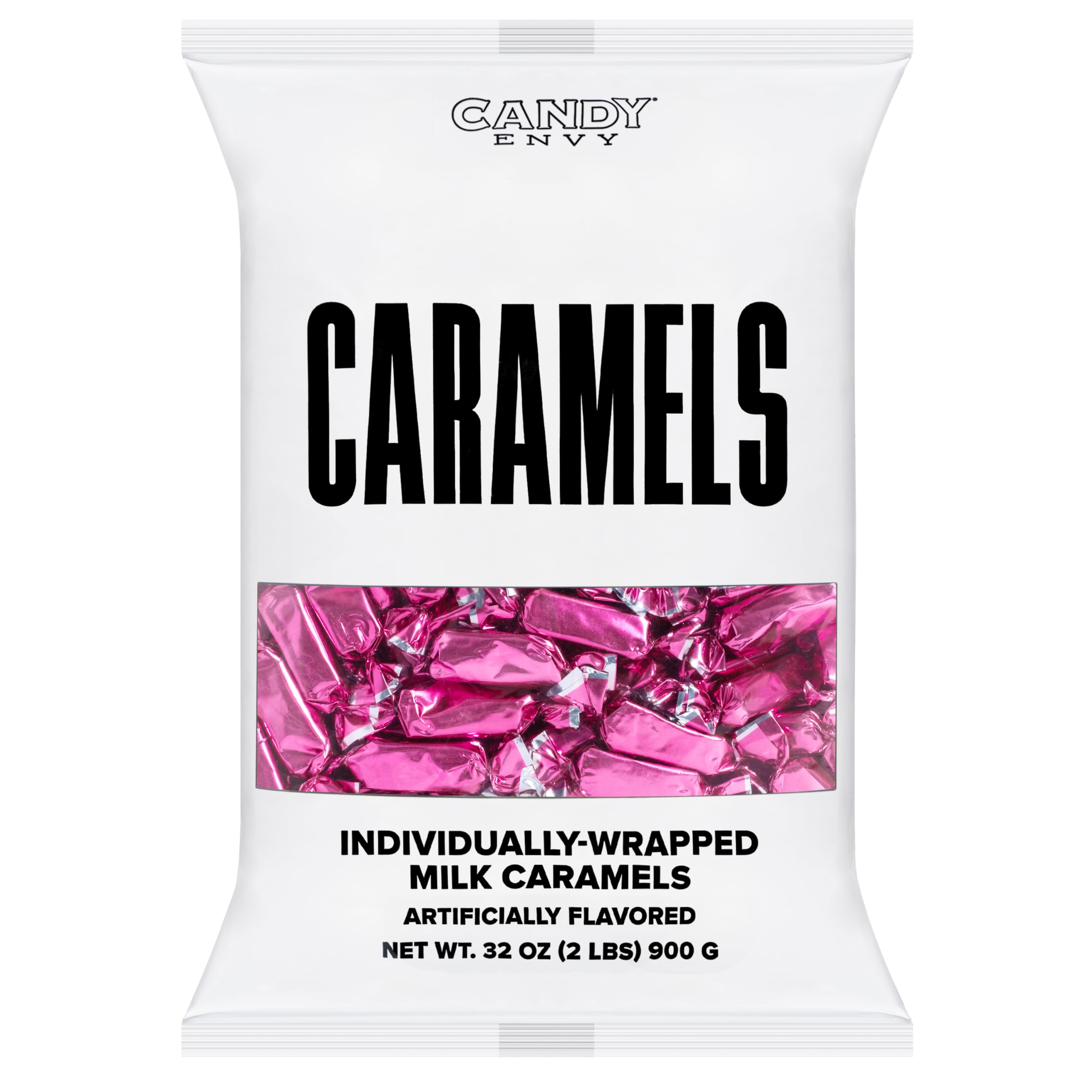 Candy Envy bag beside a kitchen scale highlighting the 2 pound weight