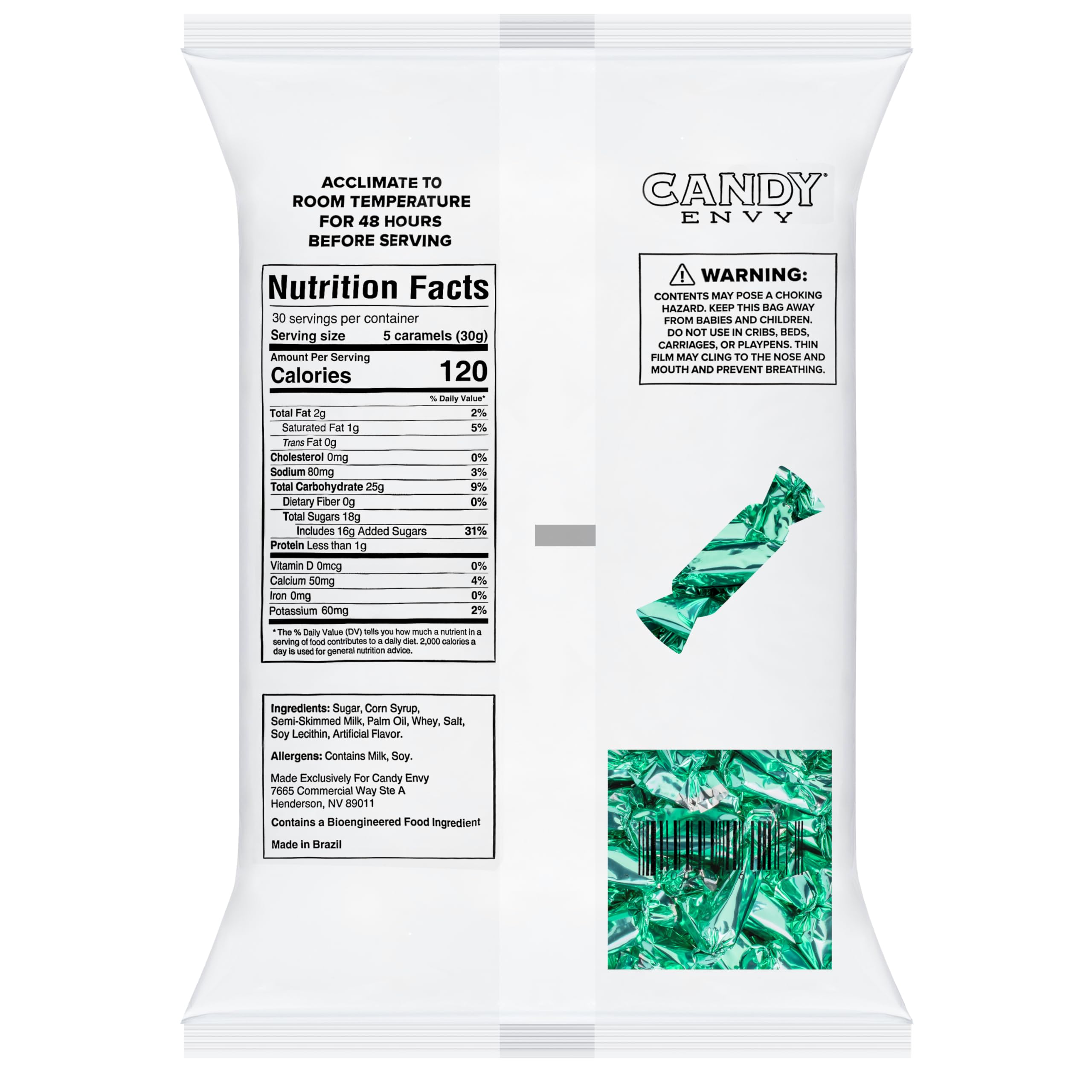 Candy Envy label and ingredients panel visible, clear product information