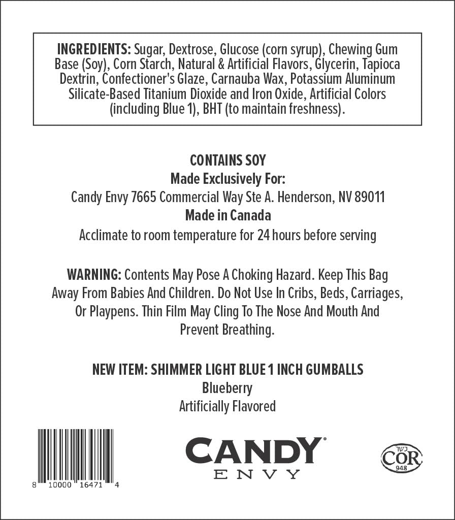 Candy Envy product label showing Kosher and made in North America reassurance
