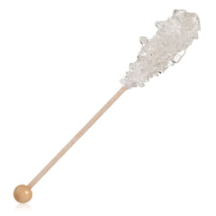 Candy Envy detailed view of white rock candy crystals showing elegant texture and visual appeal