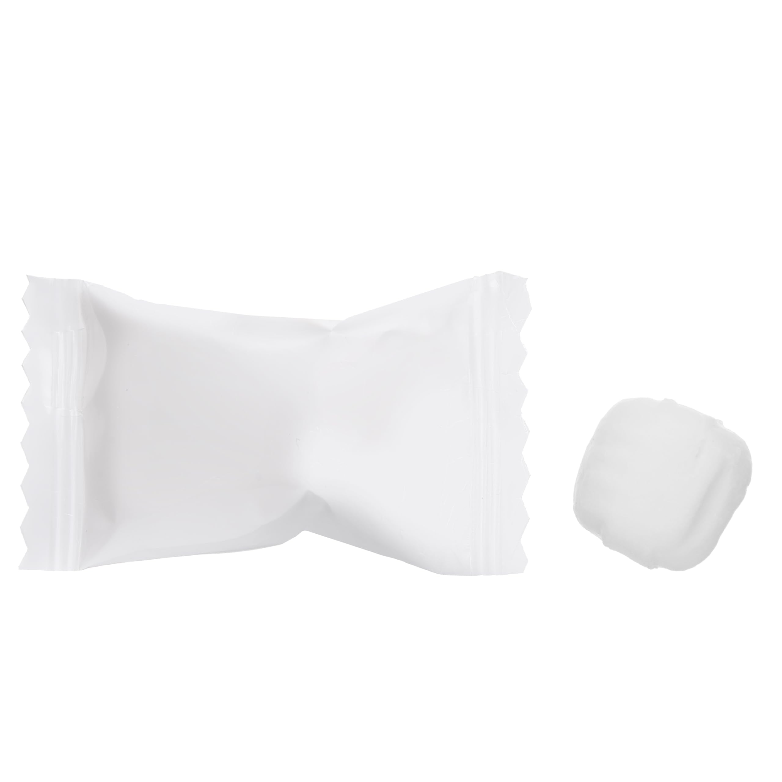 Candy Envy white buttermints displayed in a glass jar for attractive event presentation
