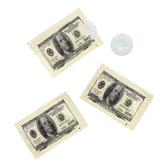 Candy Envy back packaging with $100 bill image and clear wrapping benefit