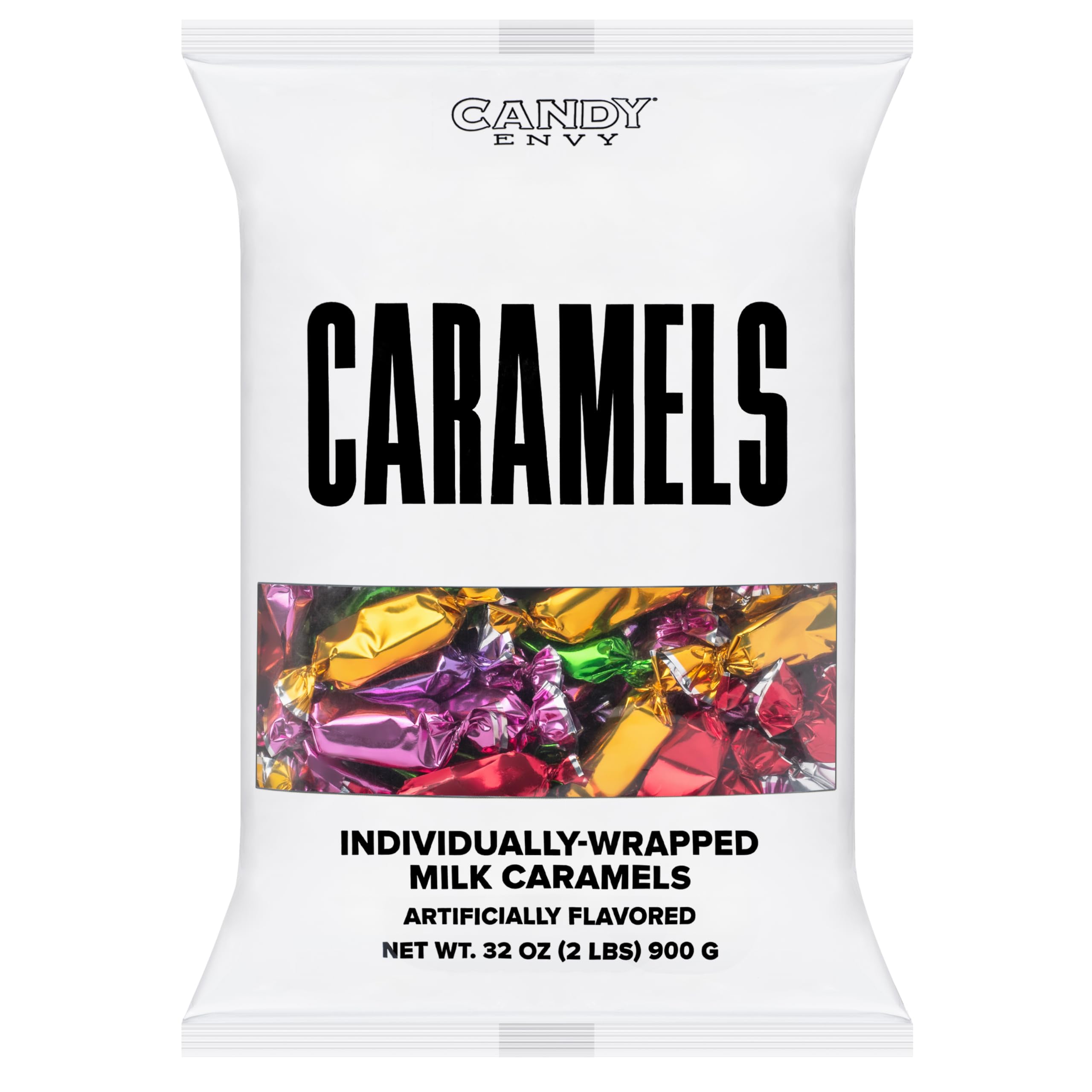 Candy Envy caramels in a serving bowl for parties, attractive center display