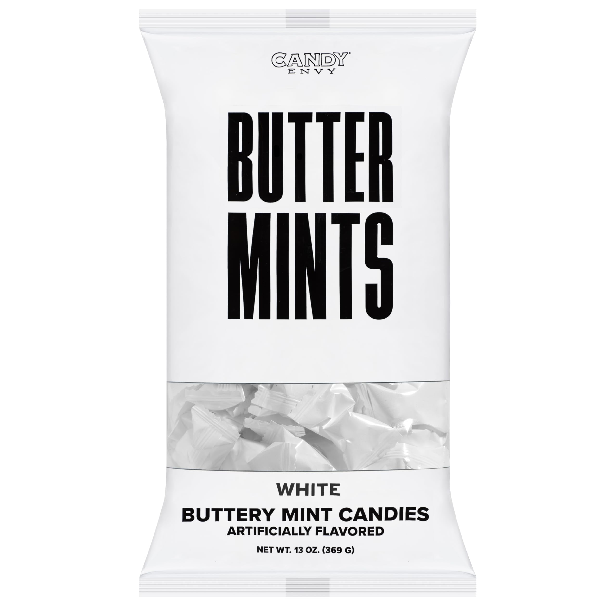 Candy Envy mints arranged at a wedding table as favors for elegant guest presentation