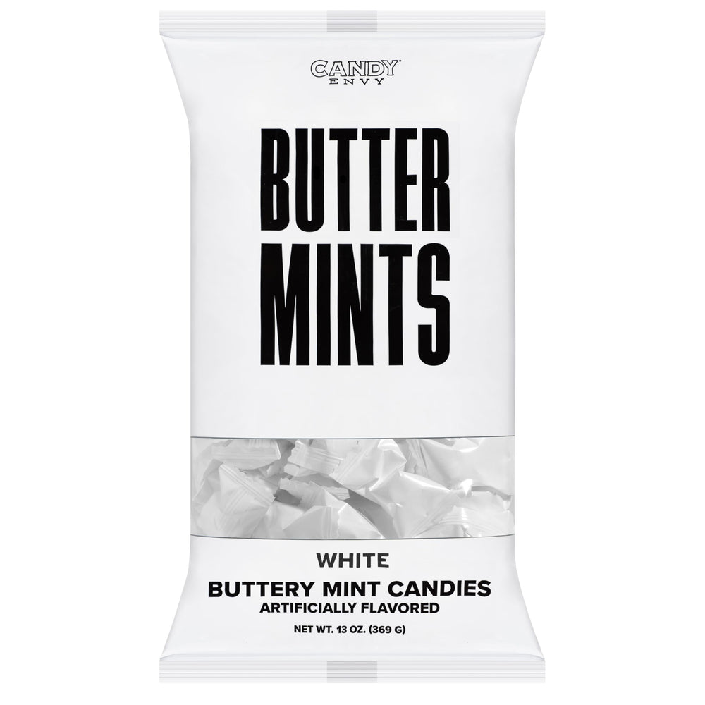 Candy Envy mints arranged at a wedding table as favors for elegant guest presentation