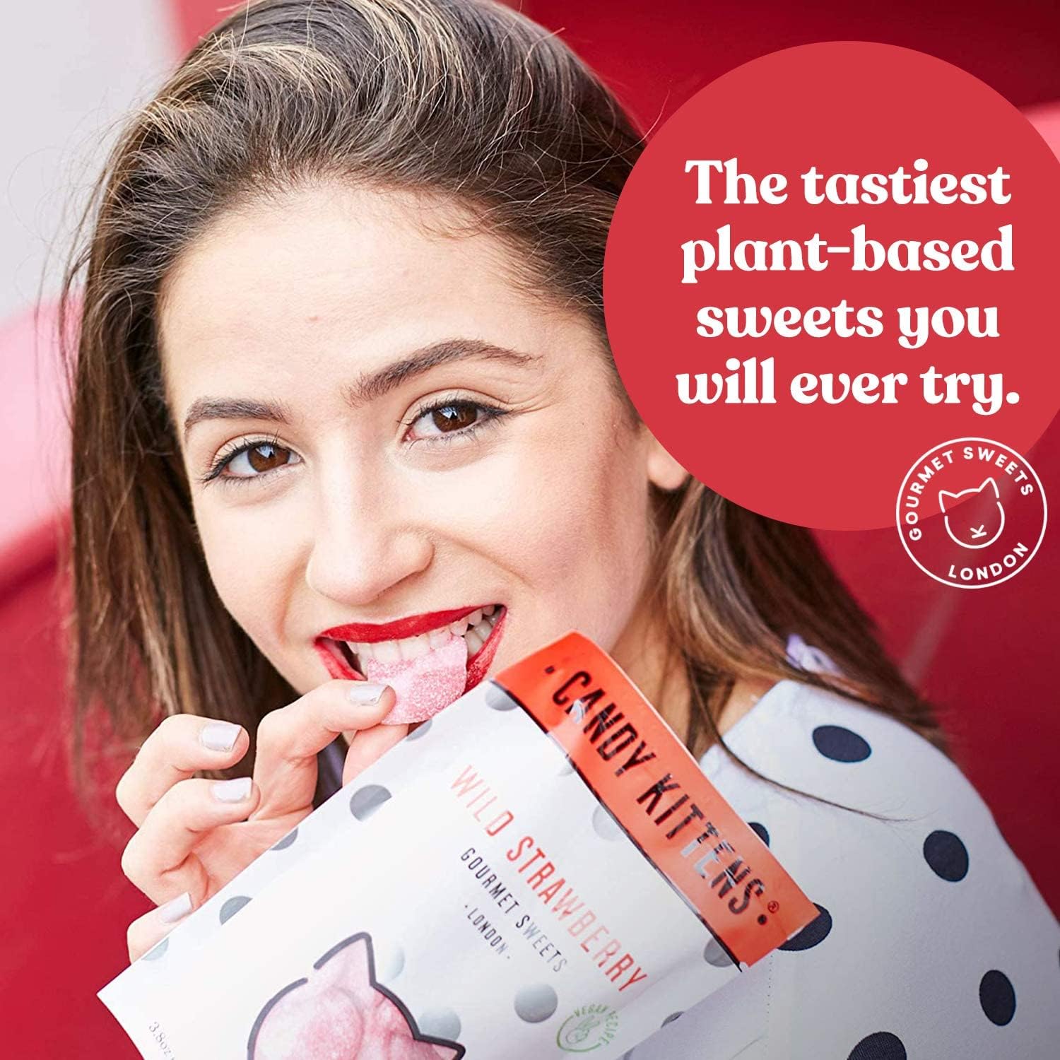 Candy Kittens open bag with gummies poured into bowl for easy serving