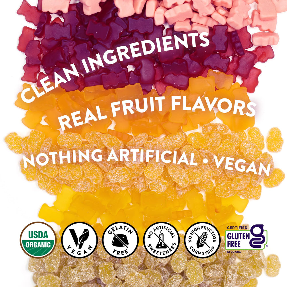 Candy People VegoBears handful in palm showing size and portion control benefit