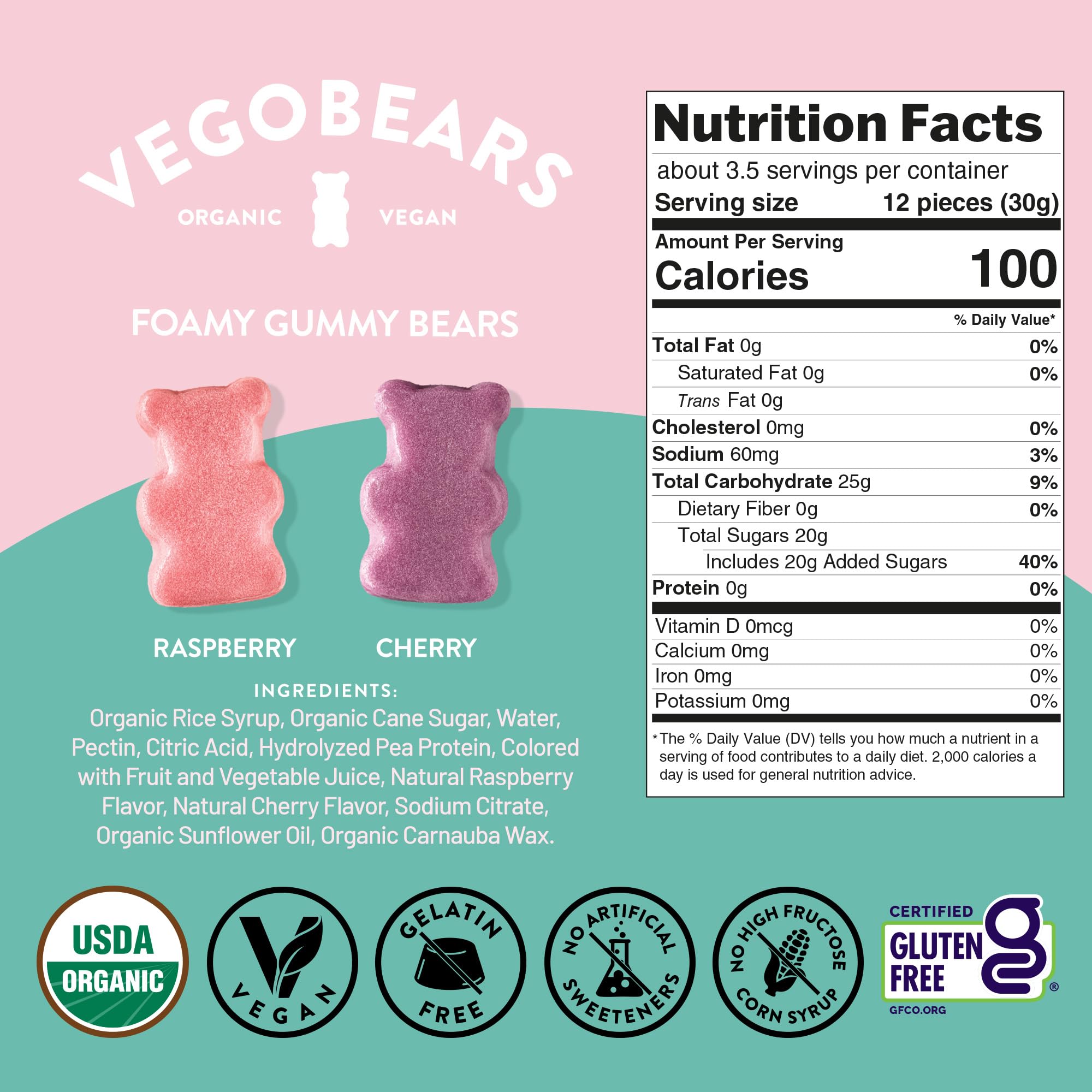 Candy People VegoBears close-up of foamy texture highlighting softer chew benefit