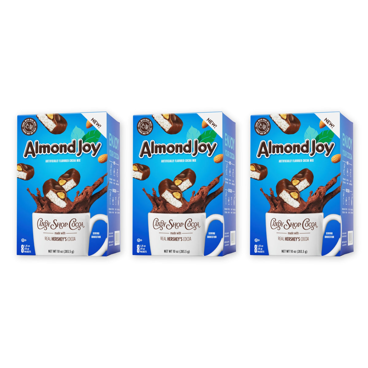 Candy Shop front box showing 24-pack and ALMOND JOY flavor, convenient supply