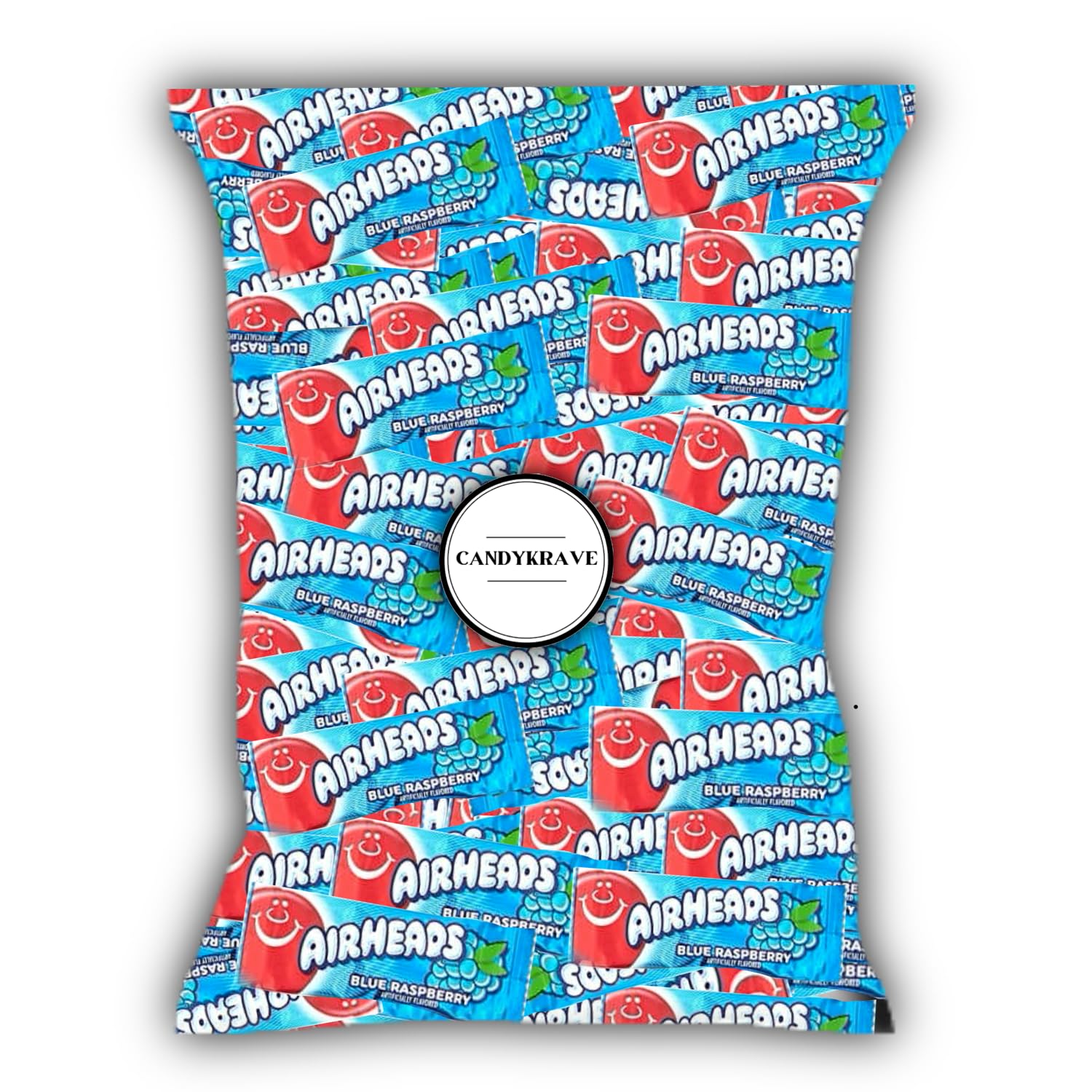 CandyKrave Airheads front packaging showing 80-piece bulk bag, easy party supply