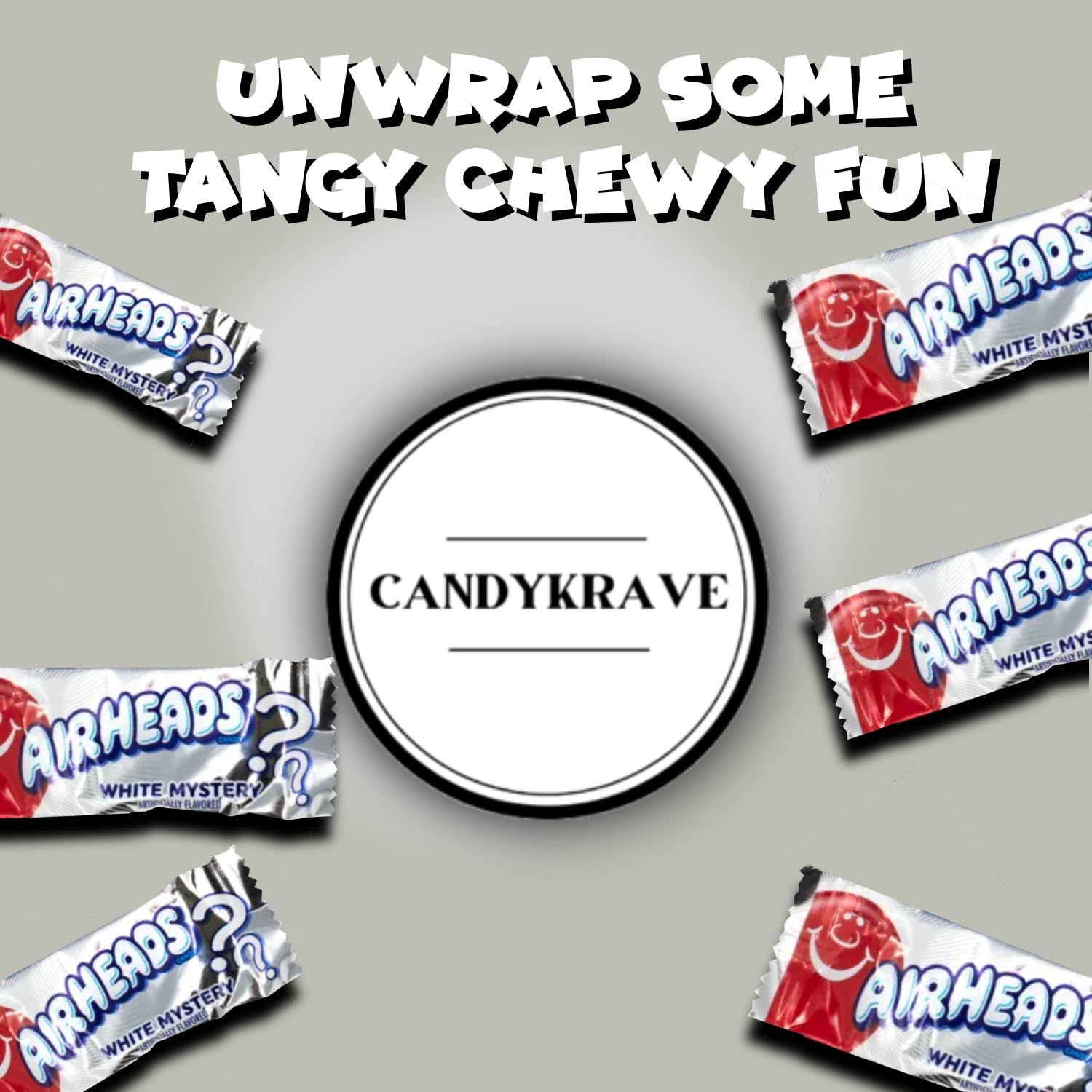 CandyKrave Airheads spread of individually wrapped minis ready to serve