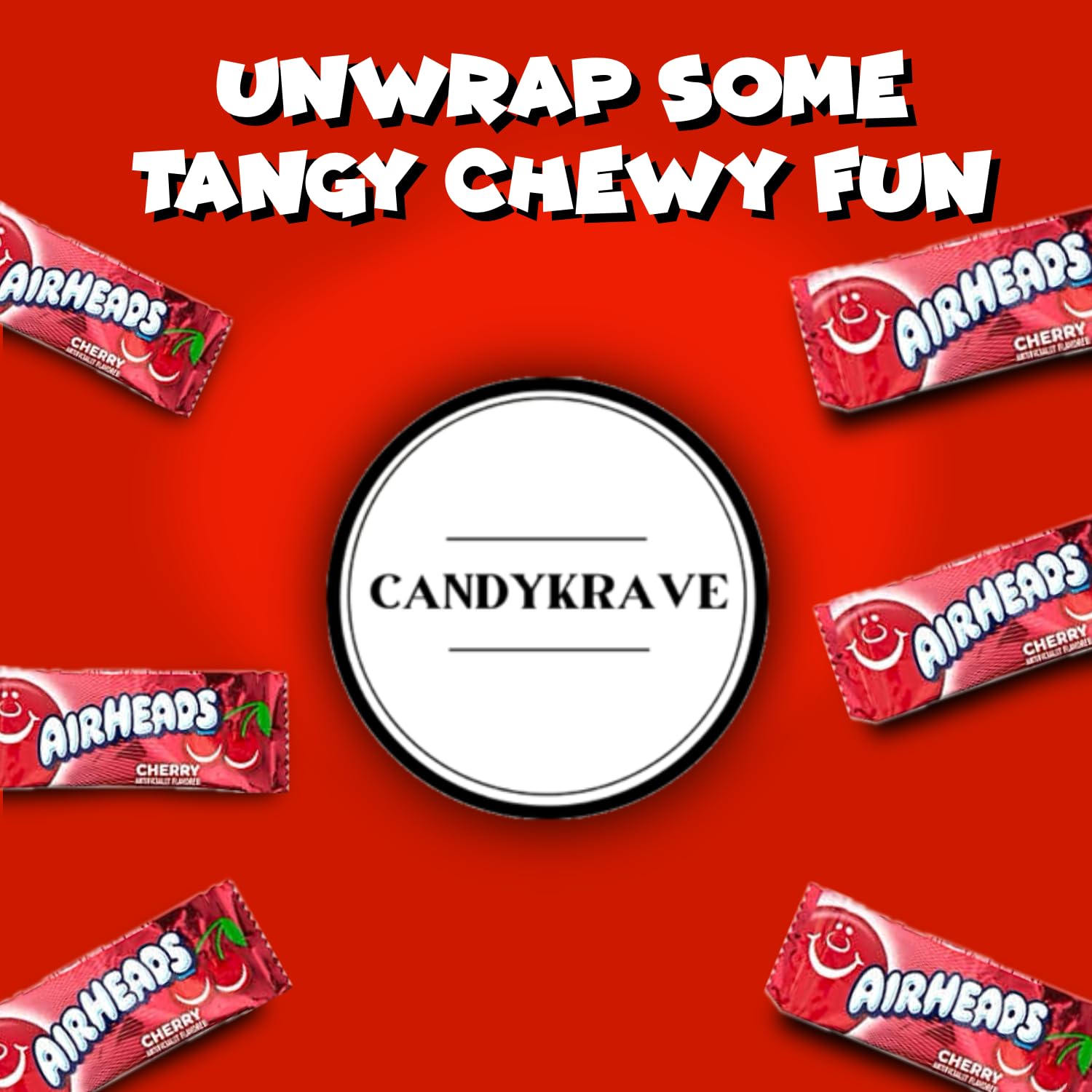 CandyKrave close-up of cherry taffy texture highlighting chewy appeal