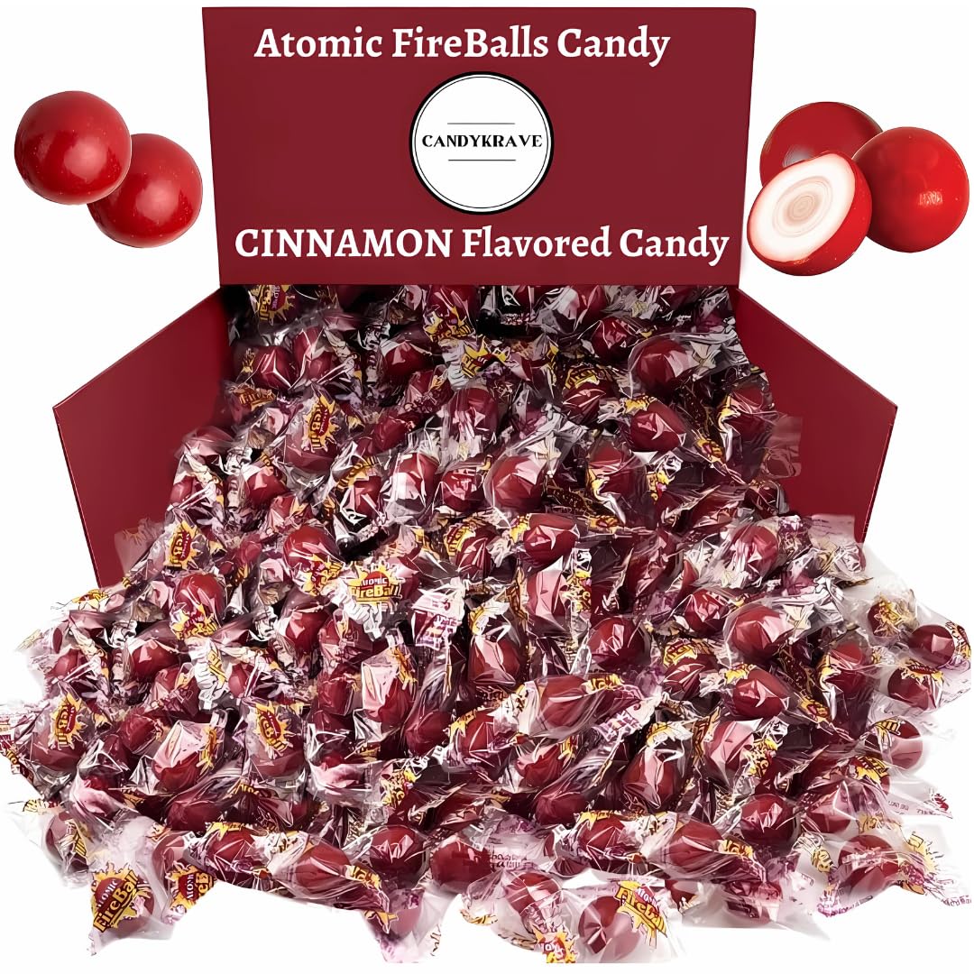 CandyKrave Atomic Fireballs front packaging shows bold cinnamon appeal and easy storage