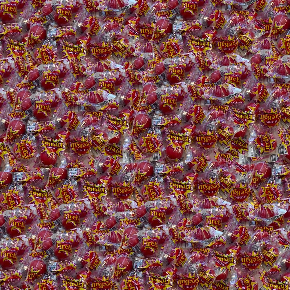 CandyKrave Atomic Fireballs arranged on a party table offering shareable fiery-sweet treats