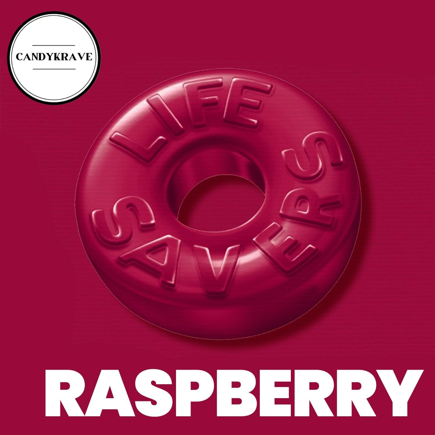 CandyKrave raspberry rings in clear bowl on table showing easy serving for parties
