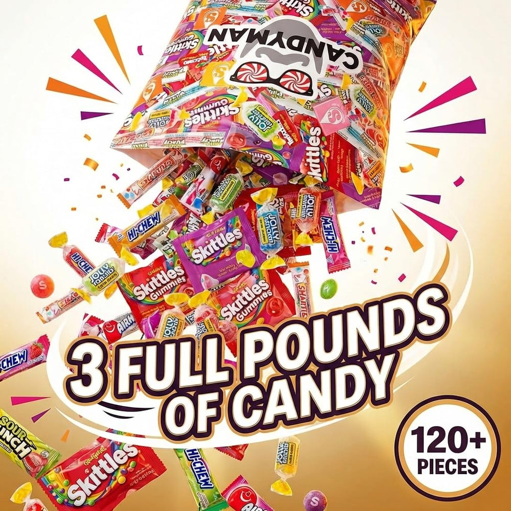 CANDYMAN being poured into a pinata to show easy stuffing for parties