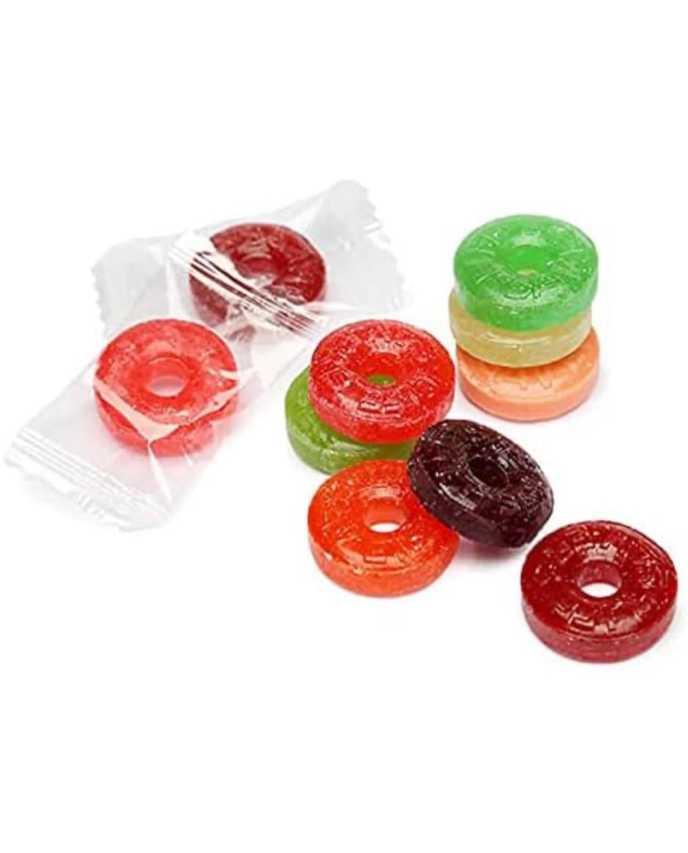 CandyRific LifeSavers top view displaying ten vivid flavors for variety