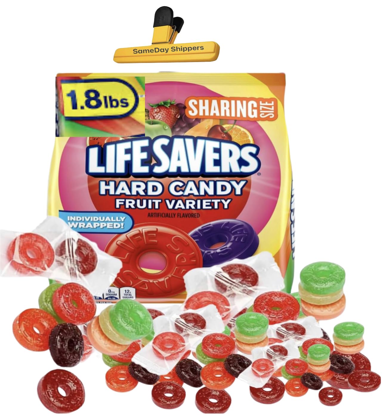 CandyRific LifeSavers front packaging showing colorful assortment and weight