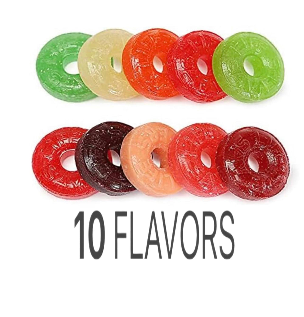 CandyRific LifeSavers label close-up showing flavor list and ingredient info
