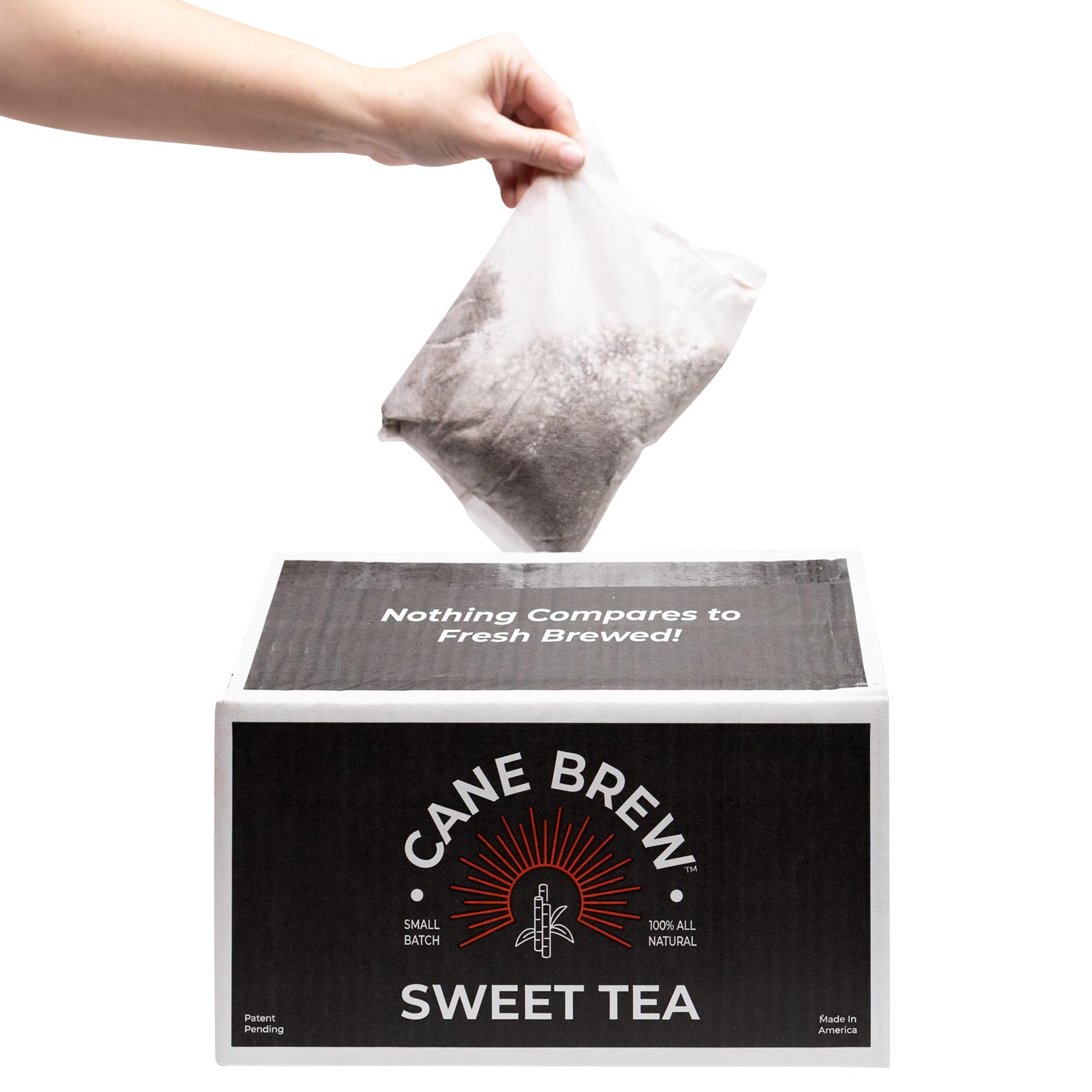 Cane Brew front packaging showing 16 half-gallon bags and convenience benefits