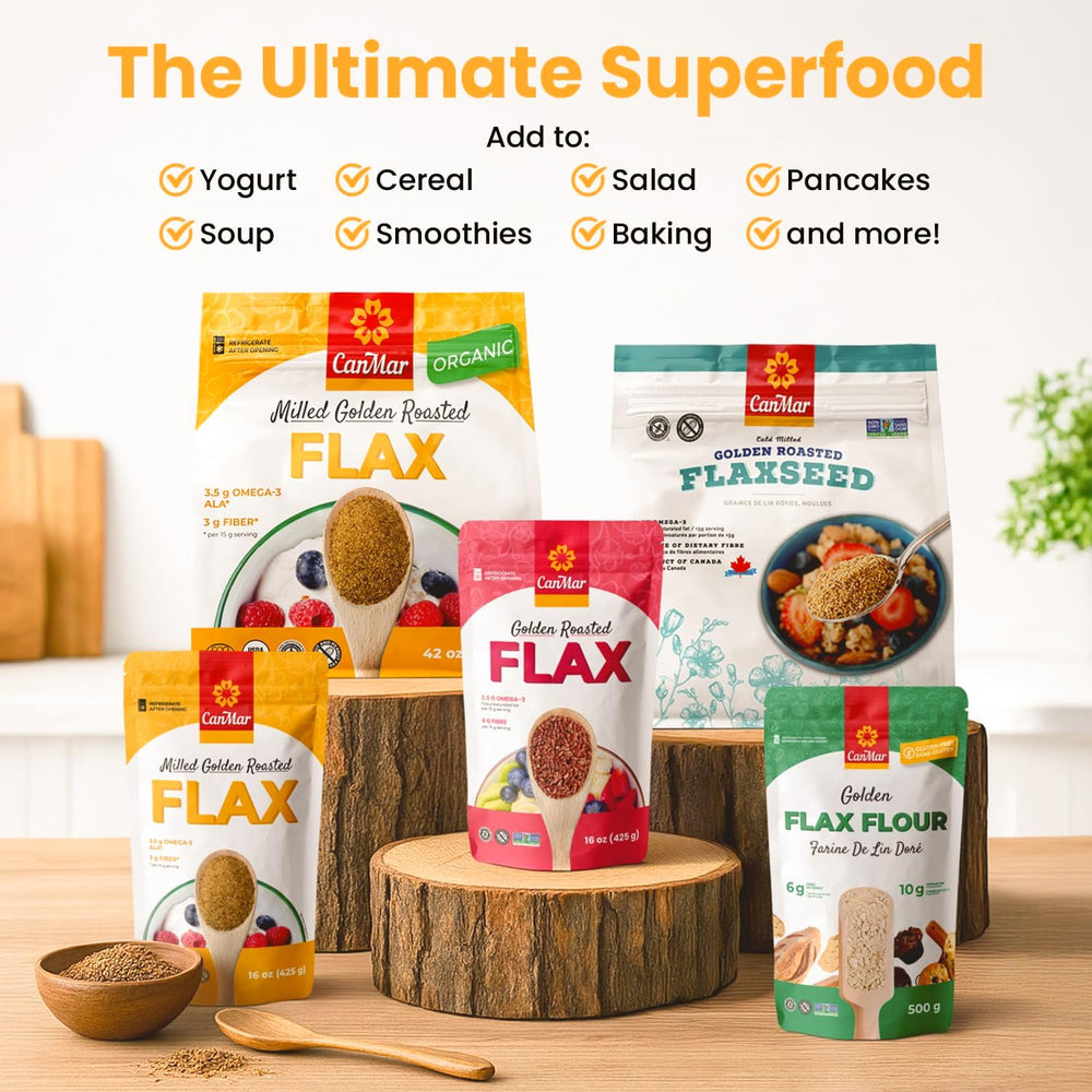 CanMar flax added to smoothie bowl showing creamy blend and flavor boost