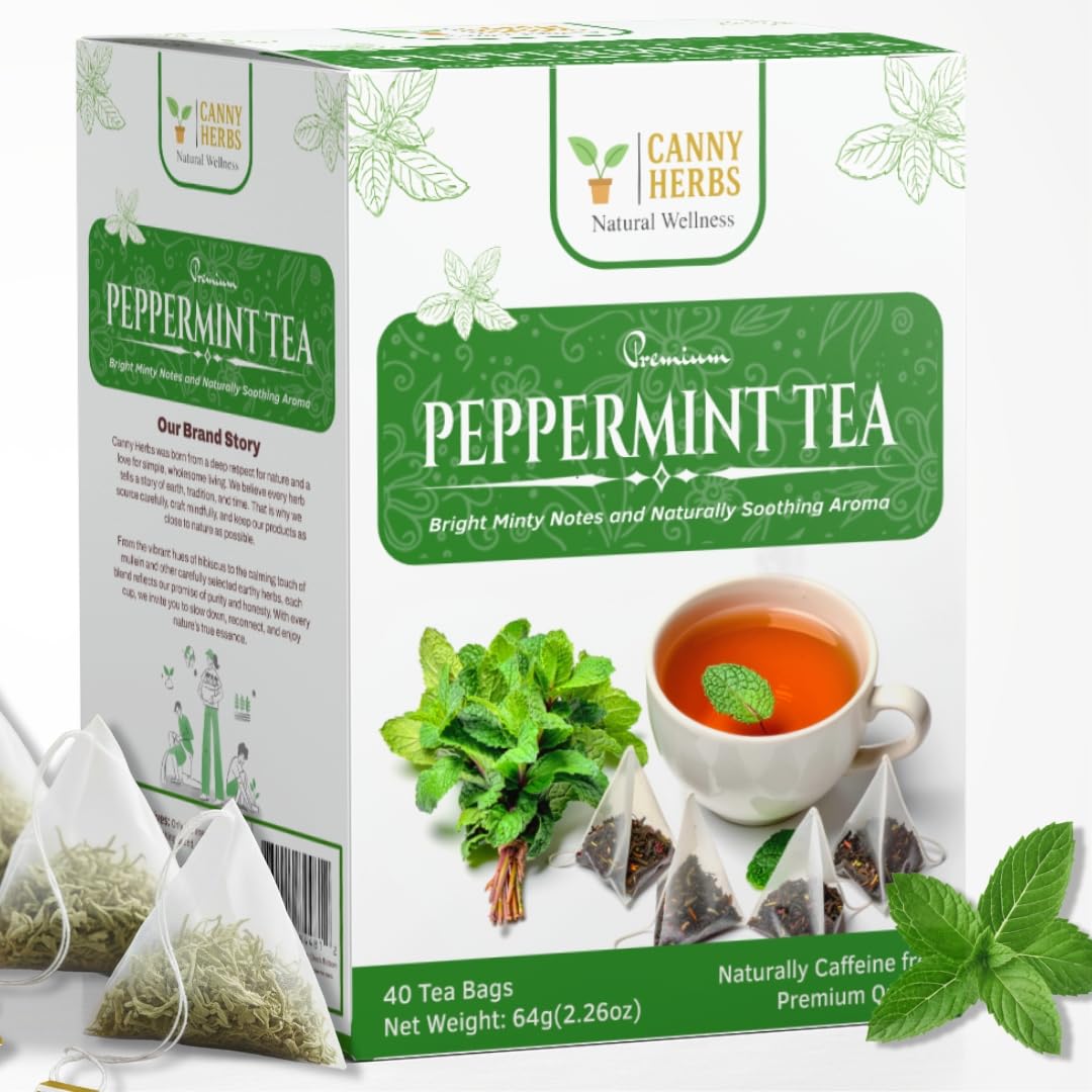 Canny Herbs front box showing 40 tea bags and product branding for easy selection
