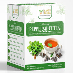 Canny Herbs teabag close-up highlighting fine mesh and consistent peppermint infusion