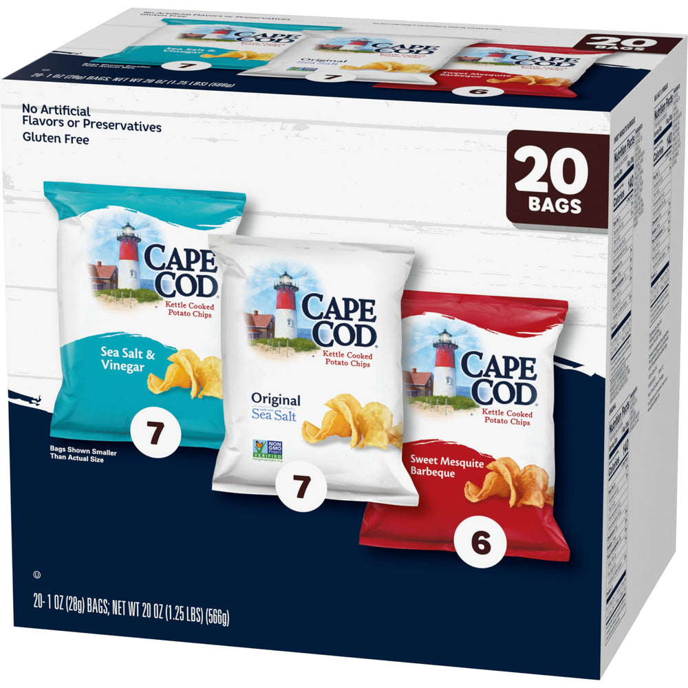Cape Cod variety pack on picnic table demonstrating shareable, grab-and-go convenience