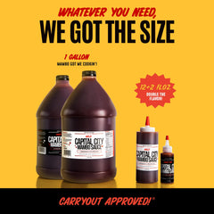 Capital City bottles side by side displaying mild and sweet-hot for easy comparison